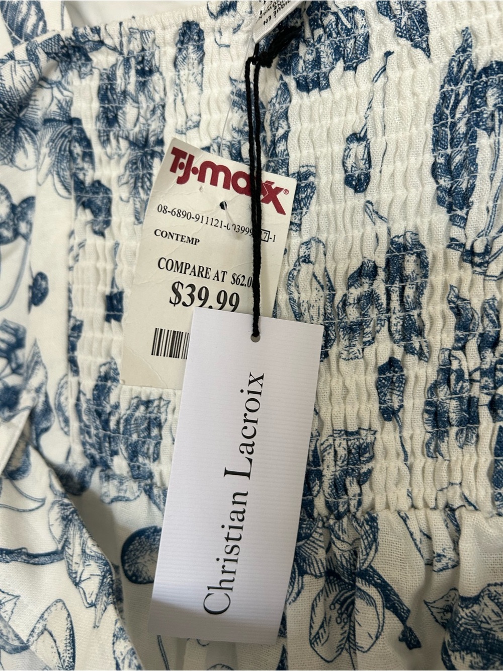 Christian Lacroix Cream and Blue Fruit-Print Jumpsuit - Picture 4 of 5